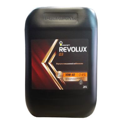 Масло моторное Роснефть Revolux D3 SAE 10W40, 20 л, API CI-4, полусинтетическое, (двиг. дизельный)