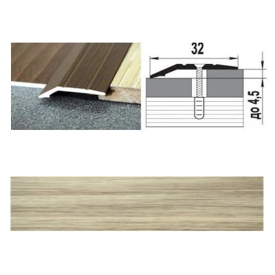 Профиль разноуровневый ПР 03.900.089, 900x32 мм, клен беленый, Лука