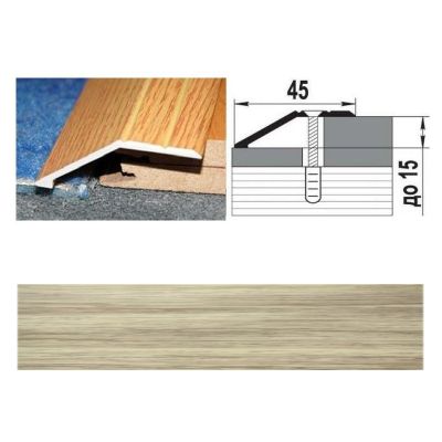 Профиль разноуровневый ПР 04.900.089, 900x45 мм, клен беленый, Лука