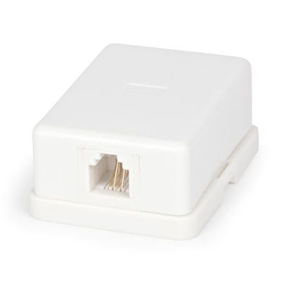 РОЗЕТКА ТЕЛЕФОННАЯ 1гн. RJ-11 (6Р-4С), внешняя REXANT Арт.03-0001