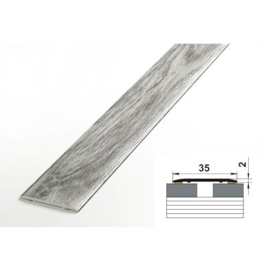 Профиль стыкоперекрывающий ламинированный HIT ЛC 35.900.4822, 900x35x2 мм, 34 класс, дуб альба, Лука