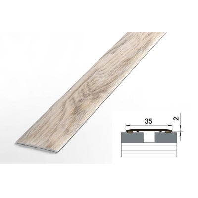 Профиль стыкоперекрывающий  HIT ЛC 35.900.4825*, 900x35x2 мм, 34 класс, дуб пальмира, Лука