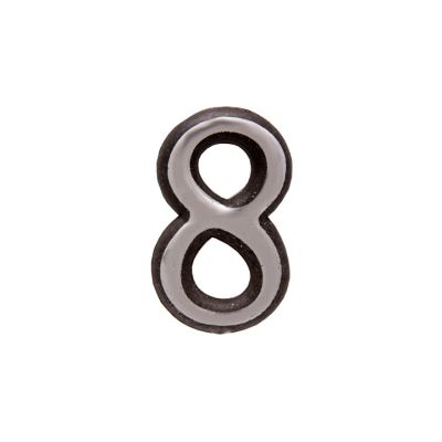 Цифра дверная БОЛЬШАЯ  "8"  хром на клеевой основе пластик* (АЛЛЮР)