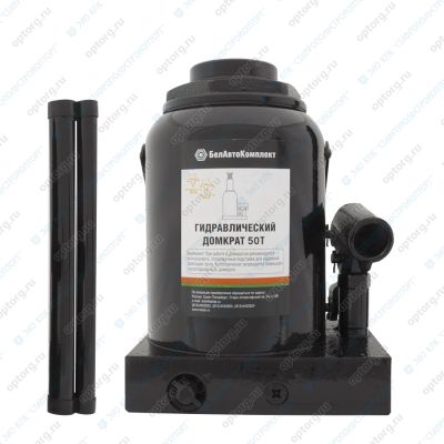 Домкрат бутылочный (50,0 тн., 255-420 мм.) гидравлический ("БелАвтоКомплект") БАК.00038