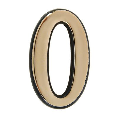 Цифра дверная БОЛЬШАЯ  "0" золото на клеевой основе пластик* (АЛЛЮР)