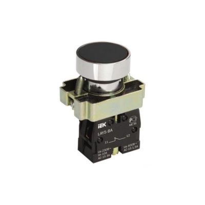 Кнопка управления LAY5-BA21 без подсветки черная 1з IEK (BBT60-BA-K02)