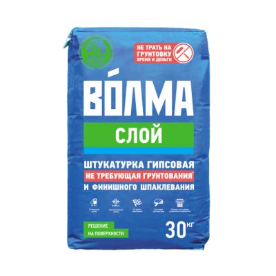 Штукатурка гипсовая Волма "Слой", 30 кг, серая, Россия