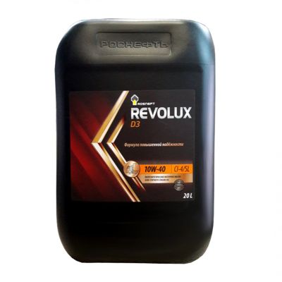 Масло моторное Роснефть Revolux D3 SAE 15W40, 20 л, API CI-4, минеральное, (двиг. дизельный)