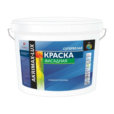 Краска ВД-АК супербелая фасадная (15кг) АКРИМАКС-LUX Ростовская область