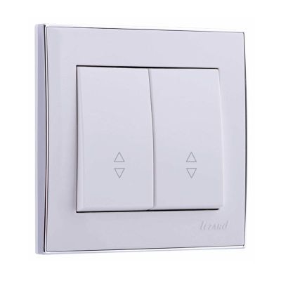 Выключатель RAIN 703-0225-106 2КЛ проходной белый с бок.вст.хром LEZARD