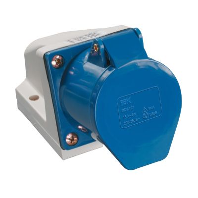 Розетка стационарная ССИ-113 2Р+РЕ 16А 200-250В IP44 ИЭК 