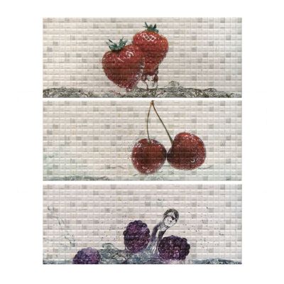 Плитка вставка 200x500 мм "Midas" Cerise White Composicion панно*3 ягоды сорт 1 Cifre (Испания)