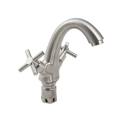 Смеситель для умывальника из нержавеющей стали двухвентильный, 9231, МАГНУС, Санакс