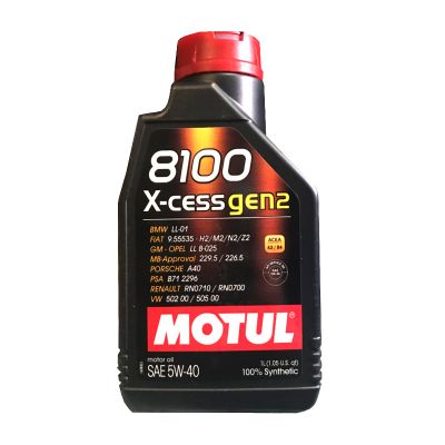 Масло моторное MOTUL 8100 X-Cess GEN2, А3/В4 SAE 5W40, 1 л, API SN, синтетическое