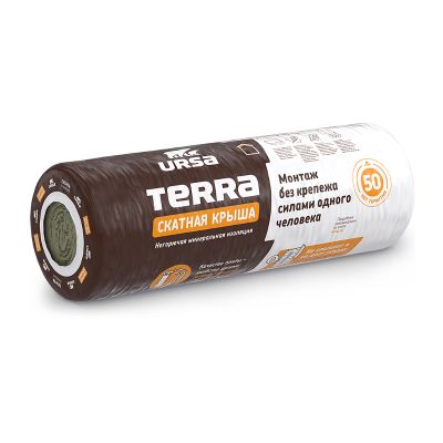 УТЕПЛИТЕЛЬ "URSA" TERRA 35 Скатная крыша  3900*1200*150мм (0,702м3/4,68м2) 25 кг/м3