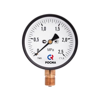 Манометр ТМ-610Р.00, 0-1,6 МПа, (16 кгс/см²), класс 1,5, М20x1,5, Ø150