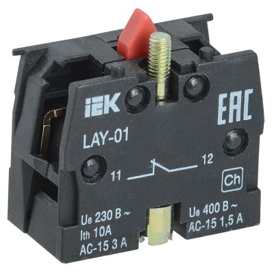 Контактный блок 1р для серии LAY5 IEK (BDK11)