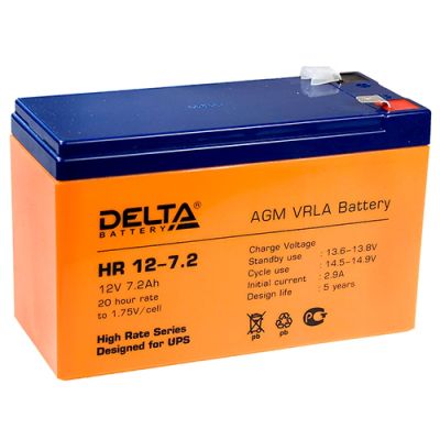 Аккумулятор Delta HR 12-7.2, 7,2 mAh, 12 В