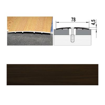 Профиль стыкоперекрывающий  ПС 18.1350.094, 1350x78x4,5 мм, венге, Лука