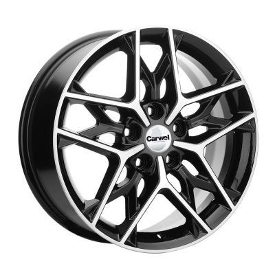 Диск литой Carwel Сошно 1709 7,0Jx17 5/114,3 ET50 D67,1 ABT (черный глянцевый с полированной лицевой частью), без крепежа, арт. 32719, (Карвел)