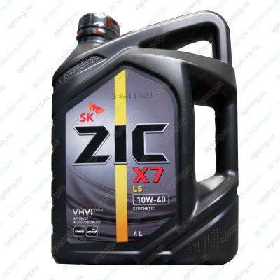 Масло моторное ZIC X7 LS, С3, SAE 10W40, 4 л, API SN/CF, синтетическое