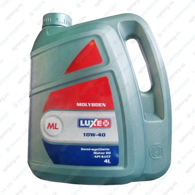 Масло моторное LUXE Molibden Benzin SAE 10W40, 4 л, API SJ/CF, полусинтетическое
