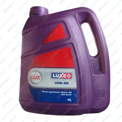 Масло моторное LUXE Люкс SAE 10W40, 4 л, API SJ/CF, полусинтетическое