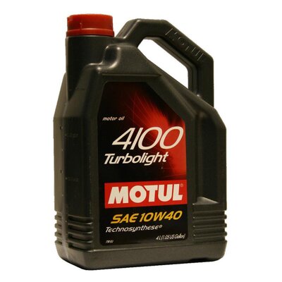 Масло моторное MOTUL 4100 Turbolight Technosynthese SAE 10W40, 5 л, API CN/CF, полусинтетическое