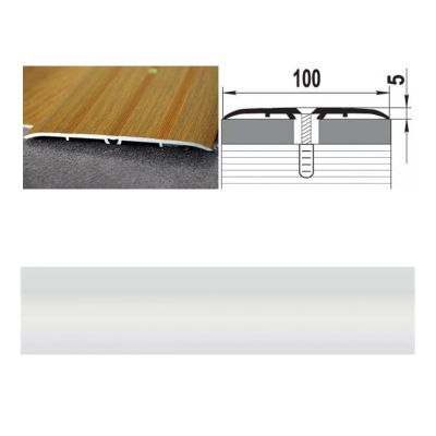 Профиль стыкоперекрывающий  ПС 05.1800.001, 1800x100x5 мм, алюминий без покрытия, Лука