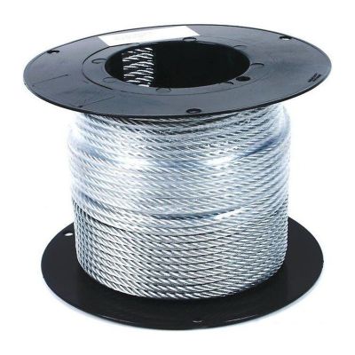 Трос для растяжки стальной цинк.  в оплетке ПВХ диам. 4/5мм  бобина-100м
