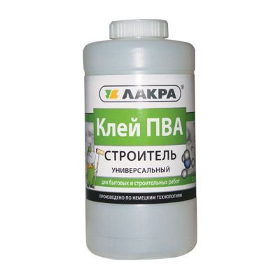 Клей универсальный ПВА Строитель, 0,9 кг, Лакра, Московская обл.