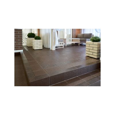 Клинкер ступень неглаз. структурная 298x298x8,0 мм"Каир" 4У коричневый сорт 1 ГОСТ 6141-91 Керамин