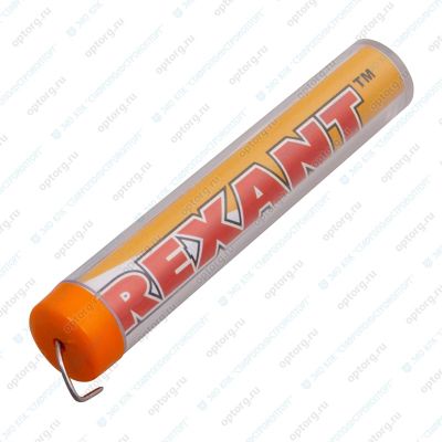 Припой с канифолью ПОС-61 REXANT (09-3101) d-1мм 10 г (олово 61%, свинец 39%) колба  