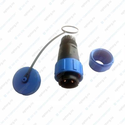 РАЗЪЕМ ГЕРМЕТИЧНЫЙ (вилка) с защитной крышкой на 2 контакта, (ip68) max 30А