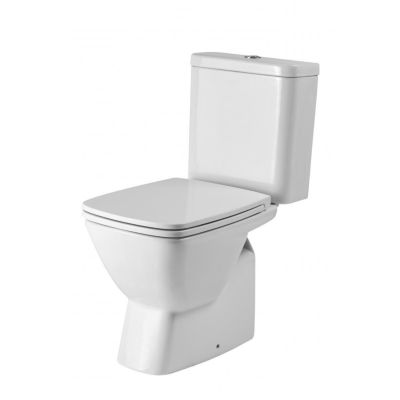 Унитаз-компакт Santek Нео SLIM (тонкое сиденье), 1WH302470, горизонтальный выпуск, двухрежимная  арматура OLIVEIRA, нижний  подвод, сиденье с микролифтом