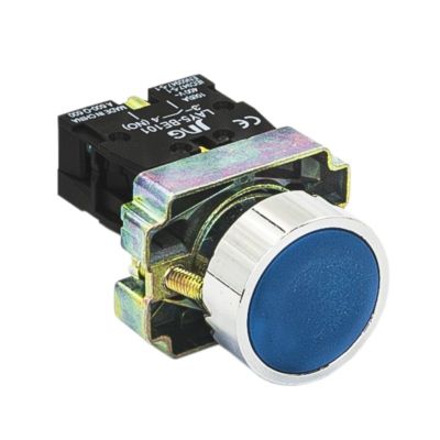 Кнопка управления LAY5-BA61 без подсветки синяя 1з IEK (BBT60-BA-K07)