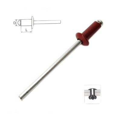 Заклепка комб. (алюмин./сталь)   4,0*10    RAL 3011   упаковка-100шт.