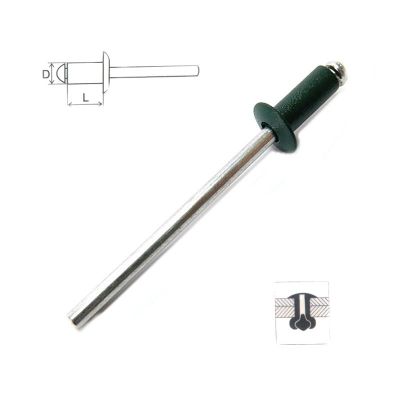 Заклепка комб. (алюмин/сталь)   3,2*8,0    RAL 6005   уп.-1000 шт.