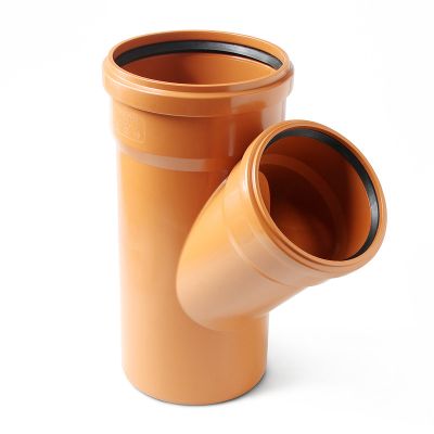 Тройник ПП для наружной канализации D=200х110 мм, угол 45°, Pro Aqua, г. Москва, Россия