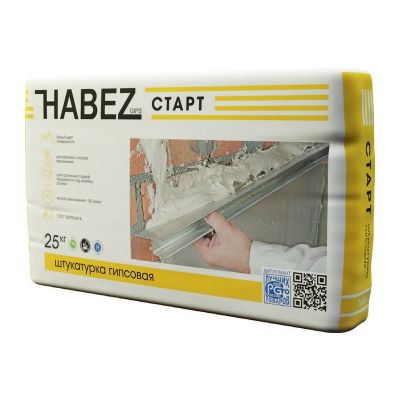 Штукатурка гипсовая Habez-Gips "Старт РН", 30 кг, белая, Россия