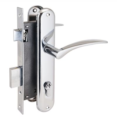 Замок врезной 85 мм, 1 ригель, "0211" хром, Аллюр, Китай