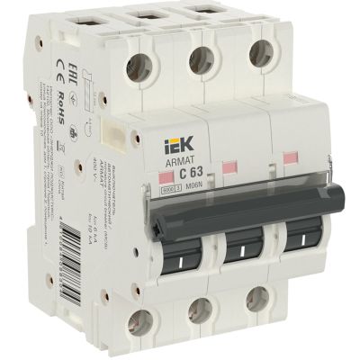 Автоматический выключатель M06N 3P 63А 6кА х-ка C ARMAT IEK (AR-M06N-3-C063)