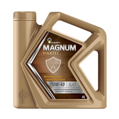 Масло моторное Роснефть Magnum Maxtec SAE 10W40, 4 л, API SL/CF, полусинтетическое