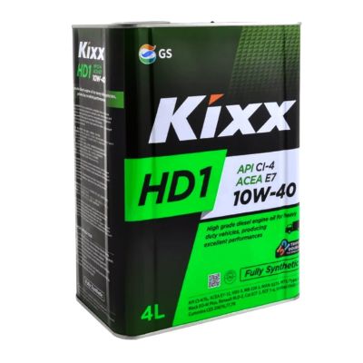 Масло моторное KIXX HD1 Diesel, (ACEA E7) SAE 10W40, 4 л, API SL/CI-4, полусинтетическое, (двиг. дизельный)