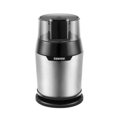 Кофемолка Centek CT-1362 (сталь) 200Вт, 60гр, стальн стакан, стальн чаша, прозрачная крышка