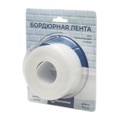 Лента бордюрная герметик 40 мм, 3,35 м белая (блистер)