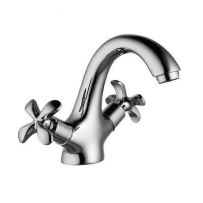 Смеситель для умывальника латунный двухвентильный, LM0106C, Flora, Lemark