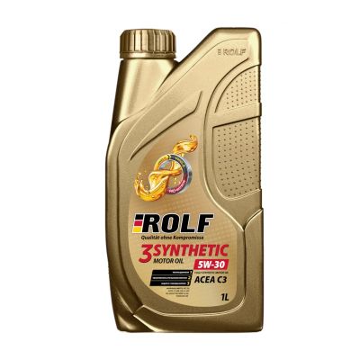 Масло моторное ROLF 3-syntetic (C3) SAE 5W30, 1 л, API SN, синтетическое, (двиг. бензиновый, дизельный), (пластик. канистра)*