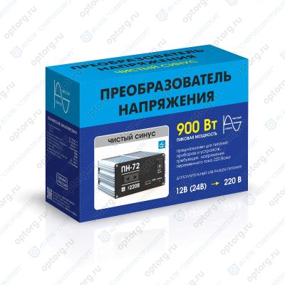Преобразователь напряжения (12/220 В.) ЧС 300 Вт. (пиковая 900 Вт.) ЧИСТАЯ СИНУСОИДА + USB ("Вымпел ПН-72") "НПП ОРИОН" (инвертор DC/AC) 12 в 220