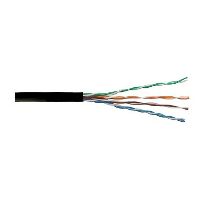 Кабель UTP 4PR 24AWG cat 5e, LDPE, (CCA), черный, наружный, LEEK, бухта 305 м